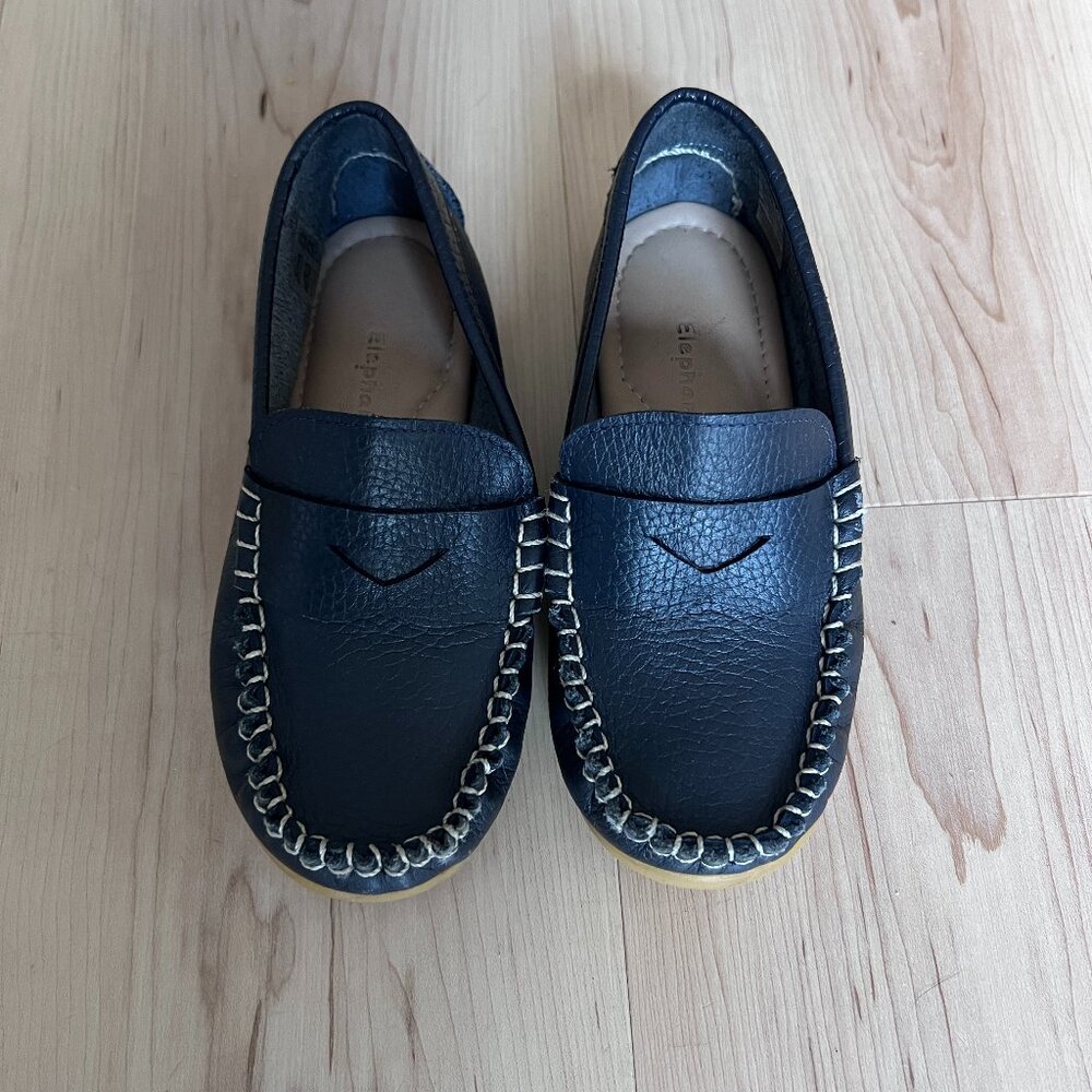 Elephantito Boys Moccasin Loafer Shoe Navy Blue Size Euro 29 US 11.5